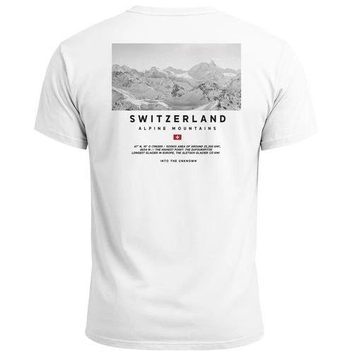 

Men s T-Shirt Hiking Mountains Alps Switzerland Photo Print Back Print Outdoor Fashion- 2XL