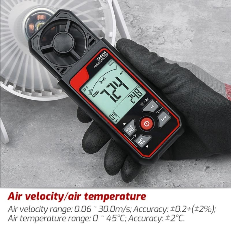 Portable Digital Anemometer Handheld Wind Speed Meter Compatible for Measuring Temperature WindChills with Backlamp LCD
