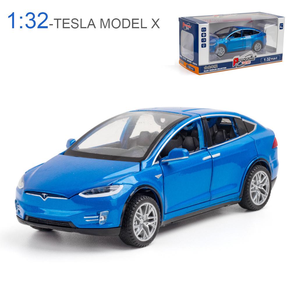 1:32 Scale Model X Alloy Diecast Toy Car, Pull Back Vehicle Door Opening with Sound and Light for Kids Adults Gift Collection
