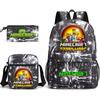 Large Capacity Schoolbag with Shoulder Strap; Student Three-piece Pencil Case Set