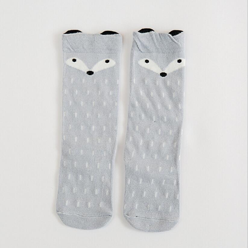 Animal Print Knee High Baby Girls Socks Anti Slip Cartoon Cat Leg Warmers Infant Baby Long Socks Cotton Newborn Baby Boy Socks