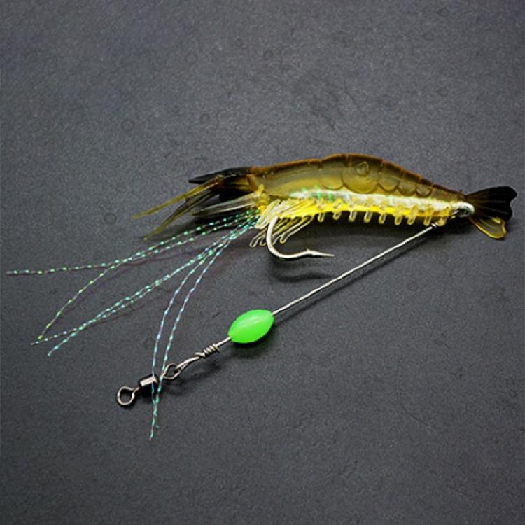 7 Pcs Silicone Soft Shrimp Baits with Hooks Luminous Swimbait Fishing Tackle