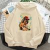Dachshund hoodies long sleeve top 90s anime sweat y2k Pullover clothes kids  anime Hooded Shirt