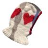 Women Balaclava Hooded Hat Heart Hooded Neck Warmer for Outdoor Halloween Cosplay Handmade Balaclava