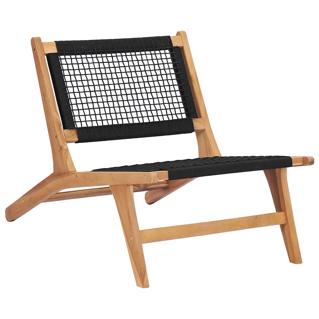 Teak Wood Sun Lounger with Footrest and Rope Design