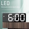 Digital Alarm Clock Large Mirrored LED Display Voice Control Teperature Snooze Dim Mode Beside Desk Clock Electronic Home