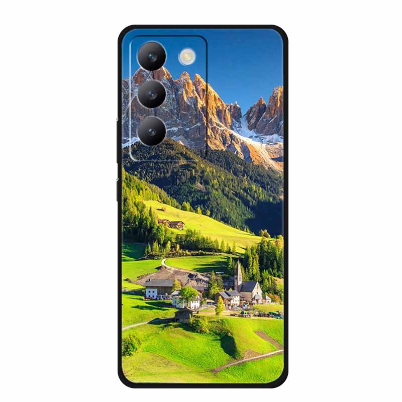 Für vivo V40 SE Hülle Luxus TPU Weiches Silikon Handy Rückabdeckung für vivo V40 SE 5G Schutz Stoßfest Blumen Mädchen Niedlich Hülle
