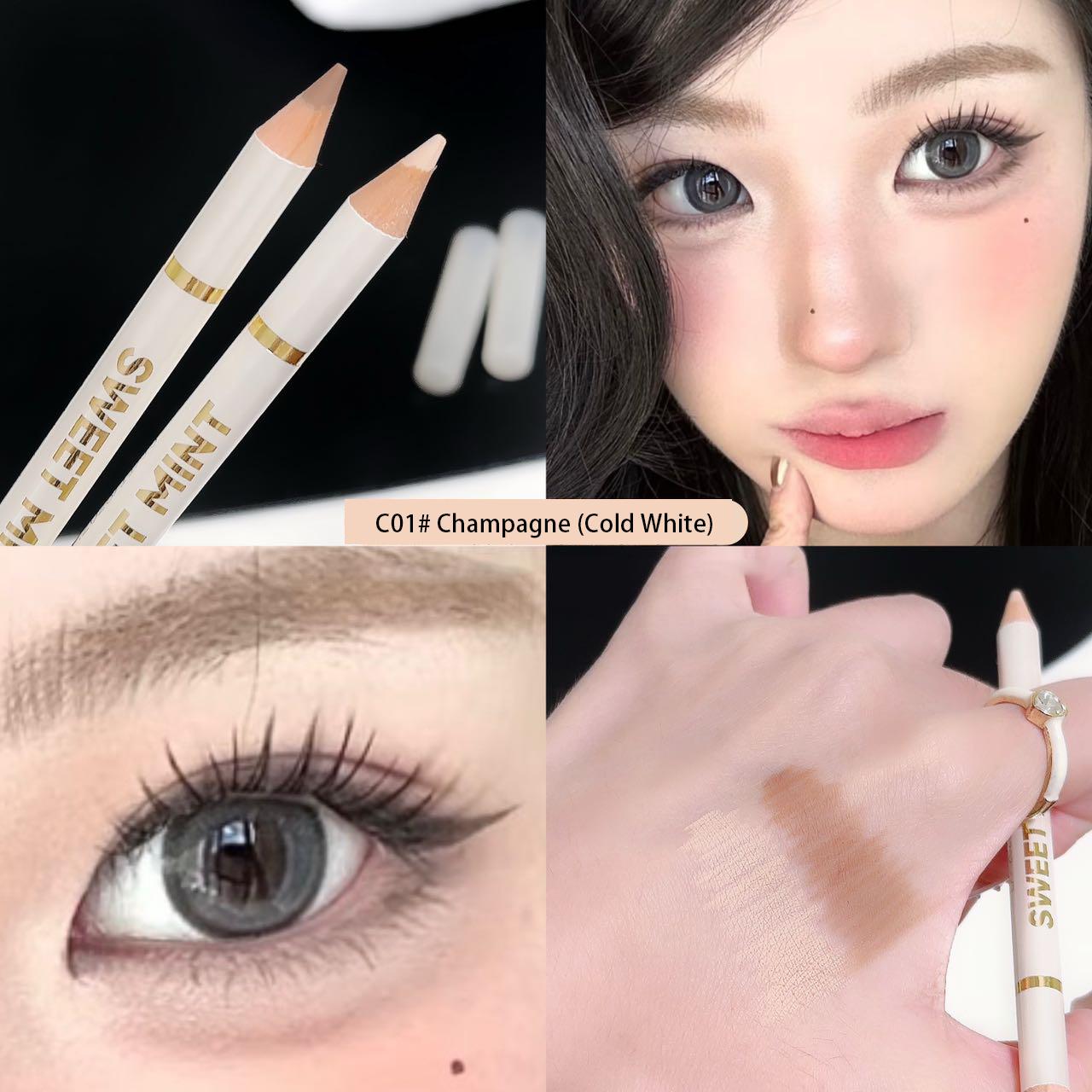 Двусторонний карандаш для сияния век Aegyo Sal, оттенок Nude Pink, натуральная тень под глаза, хайлайтер, матовый бежевый карандаш для глаз 1.2g