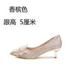 French high heels women's 2025 spring and autumn new rhinestone bow crystal wedding shoes temperament socialite stiletto single shoes women
