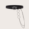 Synthetic Womens Trendy Leather Waist Belt With Alloy Buckle And Double Rings For Fashionable Looks Street