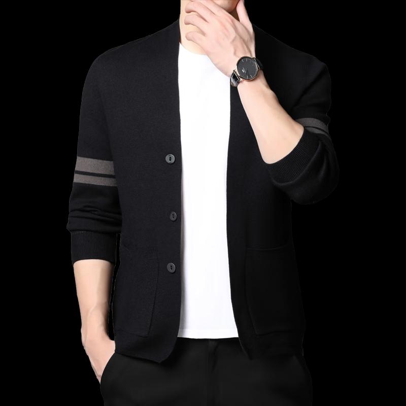 

Hengyuanxiang Men s Autumn Winter Long-Sleeve Knit Cardigan Sweater 3XL
