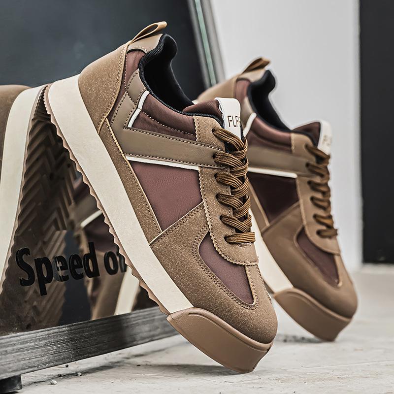 Men Spring 2025 New Trendy Versatile Sports and Leisure Board Shoes Men Non Slip Thick Soled Black Sneakers Comfort Casual Shoes