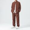 Men Corduroy Sets Men Tang Suit Jackets +Pants Male Kung Fu Traditional Chinese Tops & Bottom Sets Men Tai Chi Hanfu Tracksuit