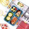 Portable 3-Compartment Plastic Lunch Box with Spoon
