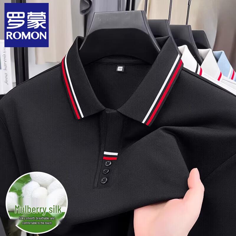 

Мужская футболка-поло с коротким рукавом Romon из ледяного шелка 56/3XL