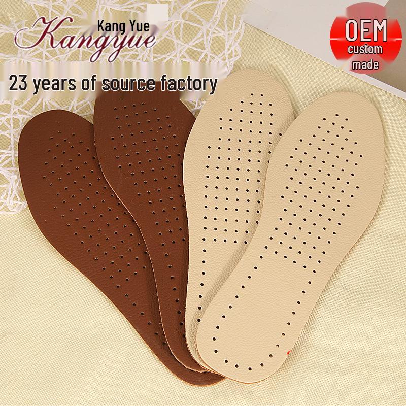 Summer Kangyue Double Layer Leather Insole: Sweat-Absorbing, Breathable, Odor-Resistant Men's and Women's Style.