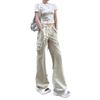 High Waist Women's Straight Leg Parachute Pants with Drawstring - 2025 Casual Niche Design