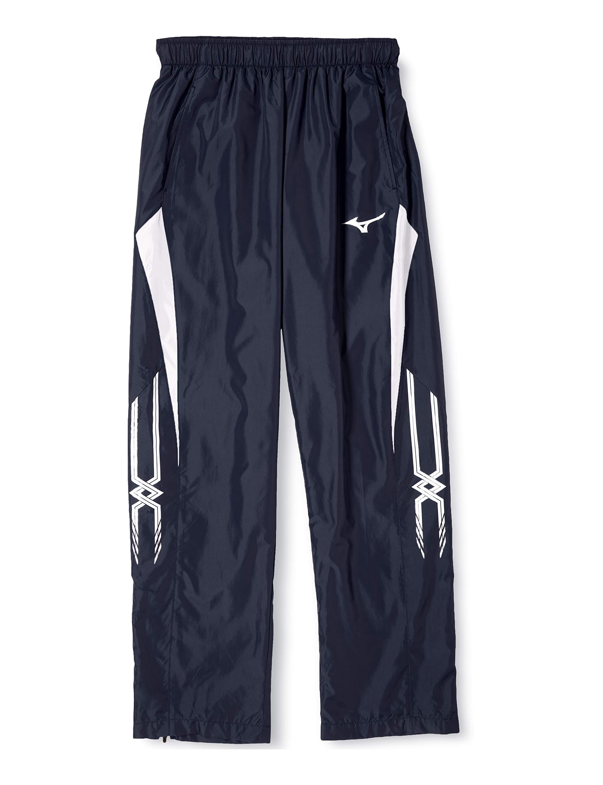 

Mizuno Training Wear Windbreaker Size Deep XL Pants, Moisture-Wicking, Quick-Drying, Unisex, 14, Navy/White, 32JF8015,