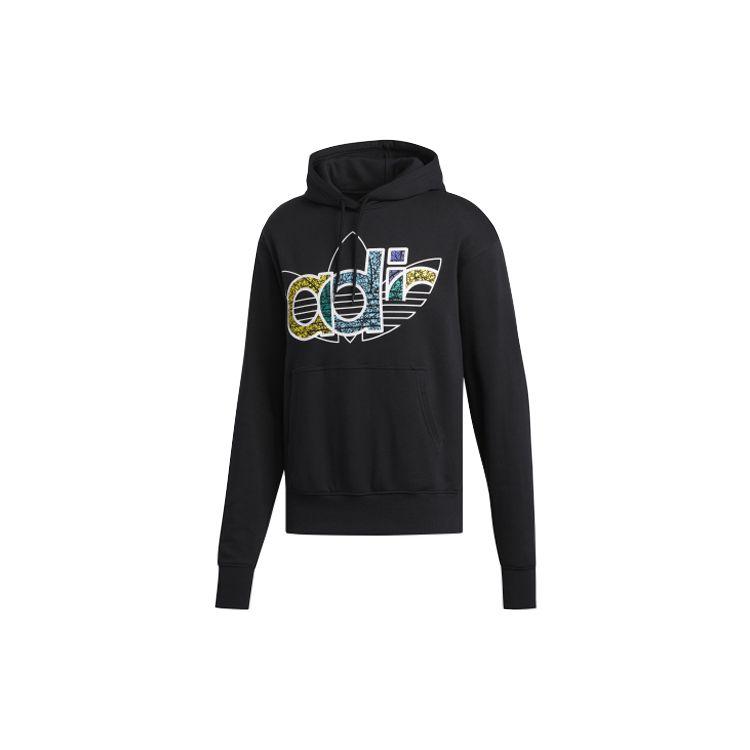 Adidas Originals 2020 Valentine Trefoil Velvet Hoodie Men Black FQ3573 S