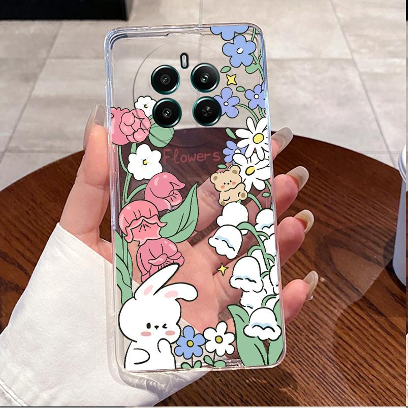 For Realme 12 4G Case RMX3871 Luxury Cute Love Rabbit Cartoon Funny Clear TPU Soft Silicone Back Cover For Realme12 4G Cases