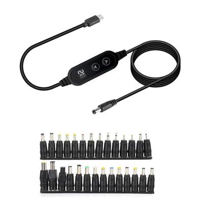 Type C To DC5525 5.5X2.5MM Power Cable PD100W 28 Interchangeable Tips PD5V-20V Optional for Various Electronic Devices
