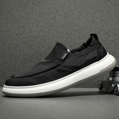 Summer Black High-end Men's Casual Canvas Shoes Simple and Versatile Low-top One-foot Cover Light and Thin Breathable Cloth Shoes