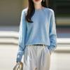 Women's Pure Wool Round Neck Sweater - Cozy Loose Knitwear for Autumn/Winter