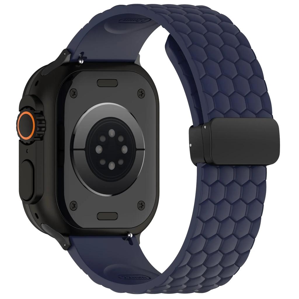 Silicone Strap for Apple Watch Band Ultra 49mm 44mm 45mm 46mm 42mm Series 10 9 8 7 6 Magnetic Buckle Wrist Bracelet Correas