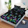 Colorful Butterfly Fitted Sheet Bed Mattress Protector Animal Bedding Elastic Sheets Kids Twin Full Queen King Size Bed Cover