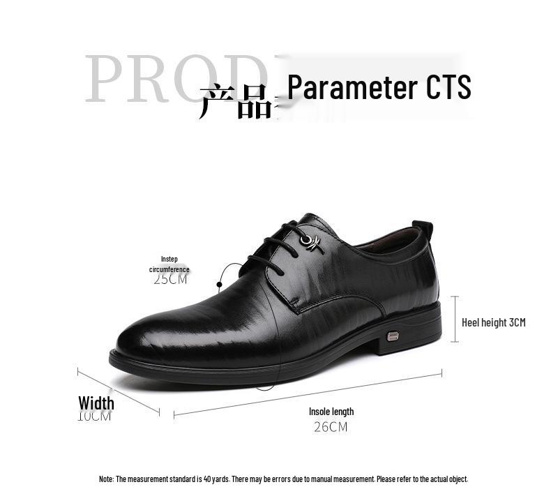Red Dragonfly Men's Genuine Leather Business Formal Shoes - Comfortable Autumn/Winter Wedding Cowhide Shoes