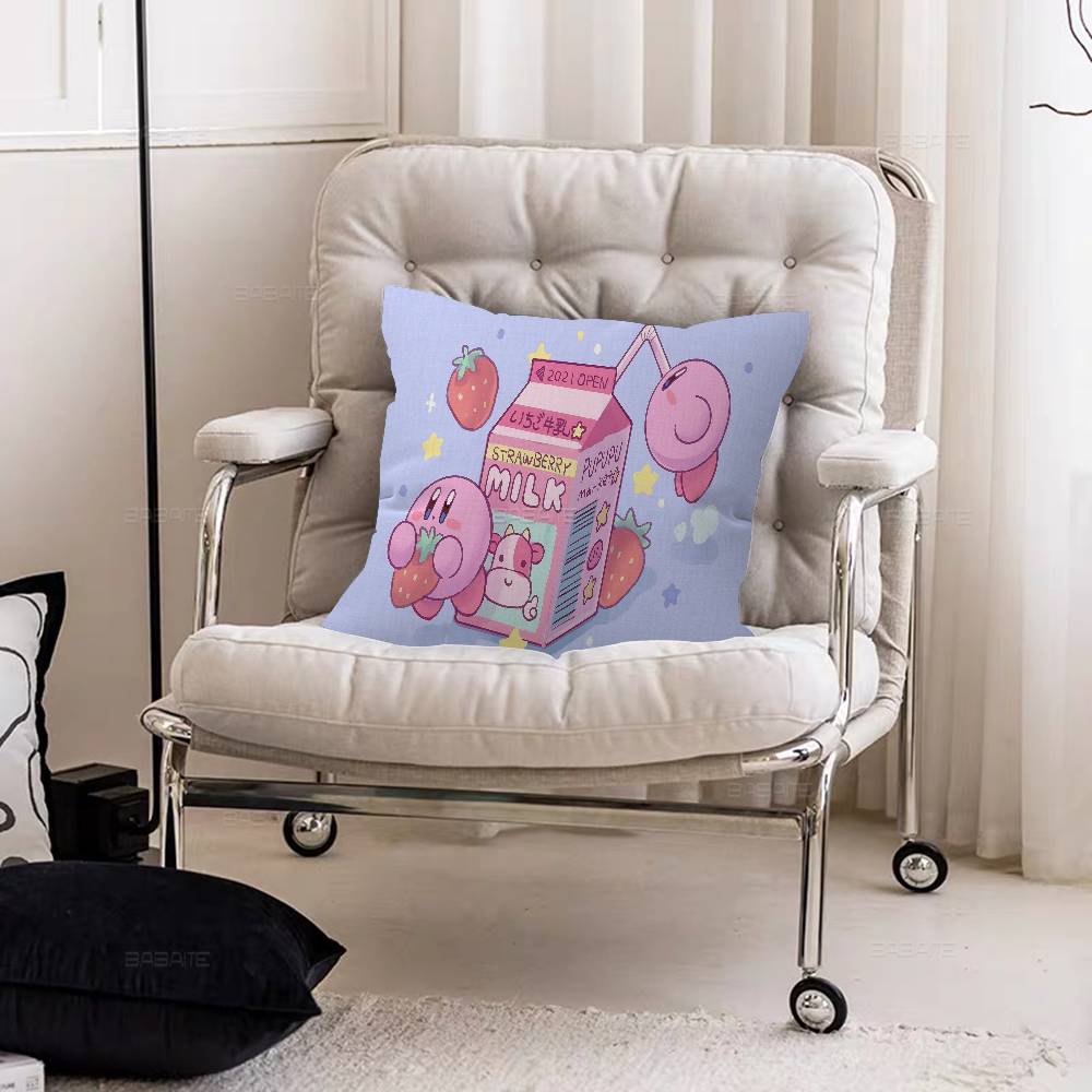 Pink Cute KKirbyes Pillow Cover For Bedroom Room And Living Room Sofa Decorative Cushion Cover