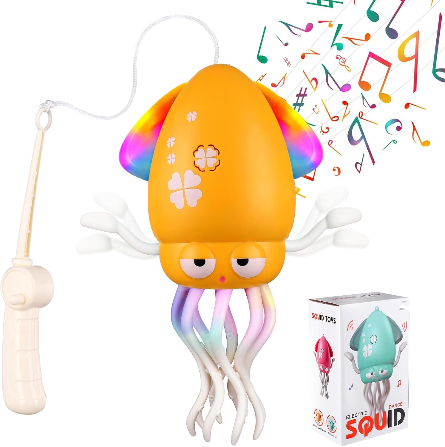 

Funk Doggie Squid Toy, Electric Robotic Dancing Octopus for Kids, with LED Lights & Music, Obstacle Avoidance Sensors, Shaking, Dancing, Music,