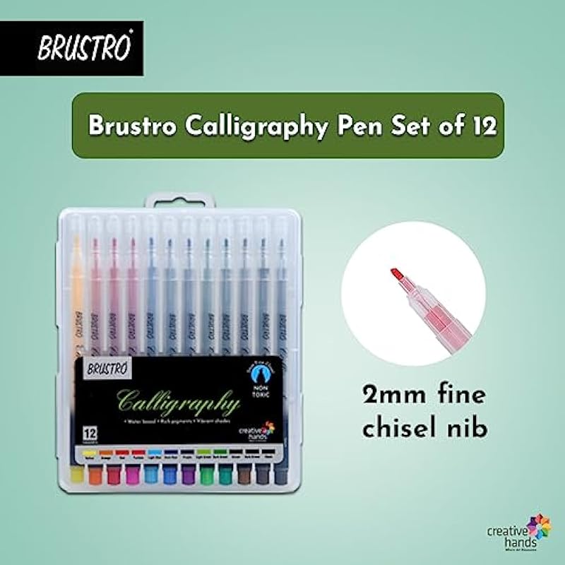 BRUSTRO Calligraphy Pen Set of 12 12 count (Pack of 1) чёрный