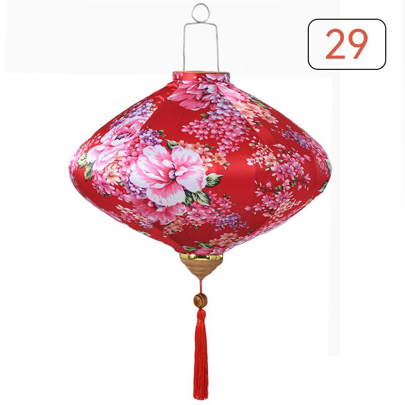 Seidenlaterne im chinesischen Stil 12/14 Zoll Antike Palastlaterne Vietnam Traditionell Mondfest Frühlingsfest Party Hängende Dekoration