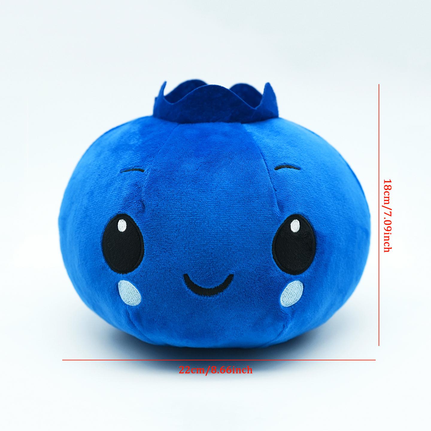 Treasuringu Cartoon Blaubeer Plüschtiere Kawaii Blaue Früchte Stoffpuppe 22cm Süßes Blaubeer Weiches Kissen Plüschtier Geburtstagsgeschenke