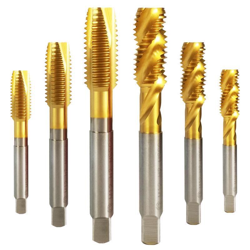 Titanium Plated Spiral Tap for Fine Thread - M4, M5, M6, M8, M12x1.25