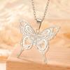 LIKGREAT New Beauty Butterfly Pendant Necklace for Women Girl Stainless Steel Fashion Clavicle Chain Party Jewelry Birthday Gift