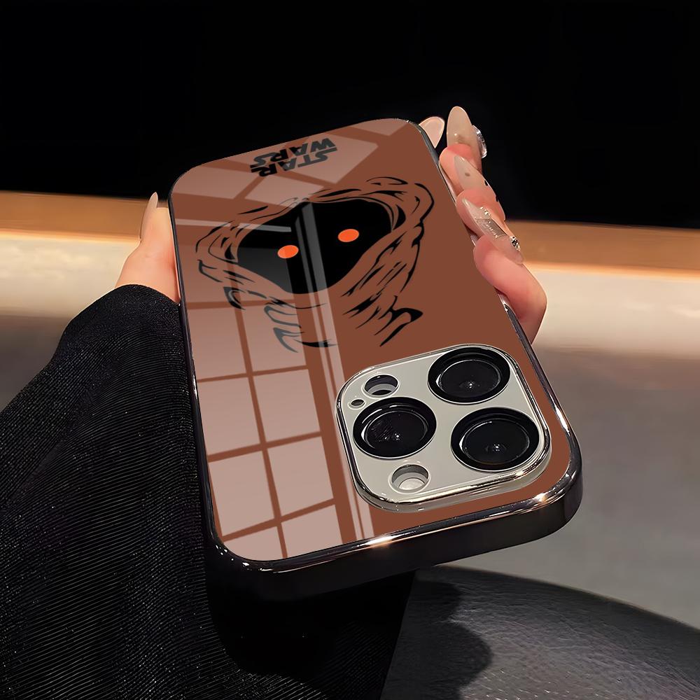 Cool A- Anakin S-Skywalker Phone Case Luxury Glass Phone Case For IPhone 17 16 15 14 13 12 11 Pro Max Plating Frame Cover