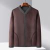 Men's Winter Plus Velvet Cardigan Jacket for Middle-Aged & Elderly - Warm Inner Cotton Layer for Dads