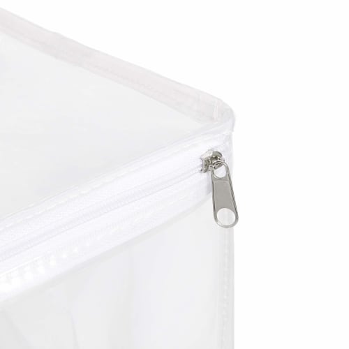 Basic Storage Box with Zipper, Clear, Set of 3