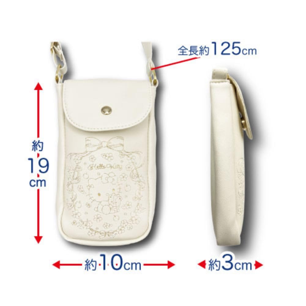Hatayama Shoji Sanrio Girly Hello Kitty Shoulder Pochette [Body] Approx. H19 X W10 X D3cm [Shoulder] Approx. Total Length 125cm 34202864