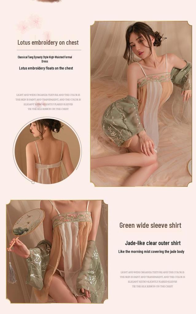 Transparent Dunhuang Apsaras Hanfu Pajamas: Sexy Court Dancer Attire