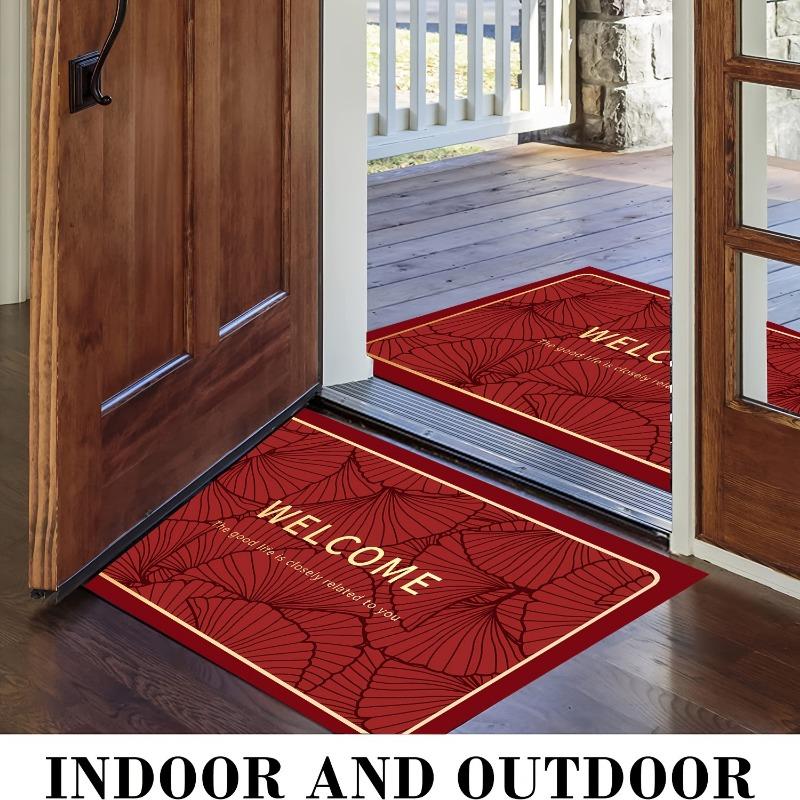 1pc Red Door Mat with Rubber Backing Large Welcome on Both Sides Suitable for Front Doors Easy To Clean Entrance for Traffic
