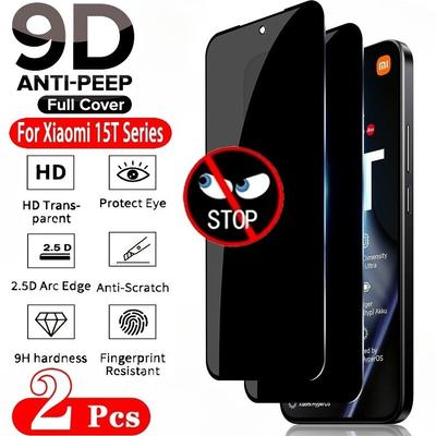 2Pcs Anti Spy Full Screen Protector for Xiaomi 15T 14T 13T 12T 11T Pro Tempered Glass for Xiaomi 17 Pro Max 15 14 13 12 11 Lite