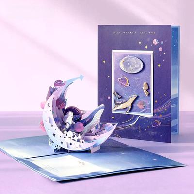 Biglietto di auguri pieghevole 3D fai da te: Biglietti di ringraziamento creativi scritti a mano, per compleanno, festa dell'insegnante, giorno del Ringraziamento.