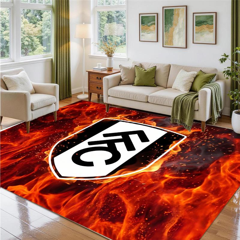 Fulham Voetbal Design Kristalfluweel Tapijt Zacht Decoratief Matje voor Slaapkamer Entree