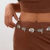 Retro style sweet and cool punk waist chain, personalized metal denim style three-dimensional body chain jewelry women