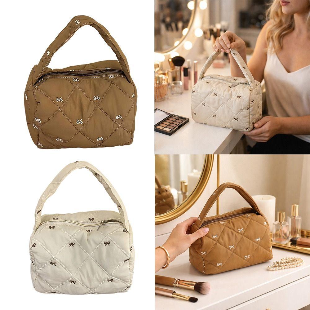 New Bowknot Makeup Bag Zipper Waterproof Cosmetic Bag Large Capacity Toiletry Pouch Women