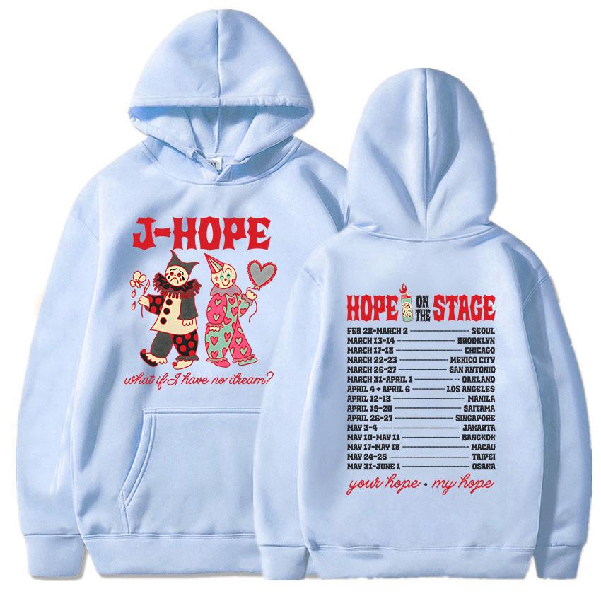 Dámské oblečení J-Hope na turné The Stage 2025 Mikiny s dlouhým rukávem a kapucí Estetické mikiny s potiskem korejského zpěváka