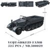 Military Tanks Stuart SdKfz251 PanzerVI Sherman US Army Quan Guan Soldier Figure Building Block Brick Model, DIY Assembly Milita